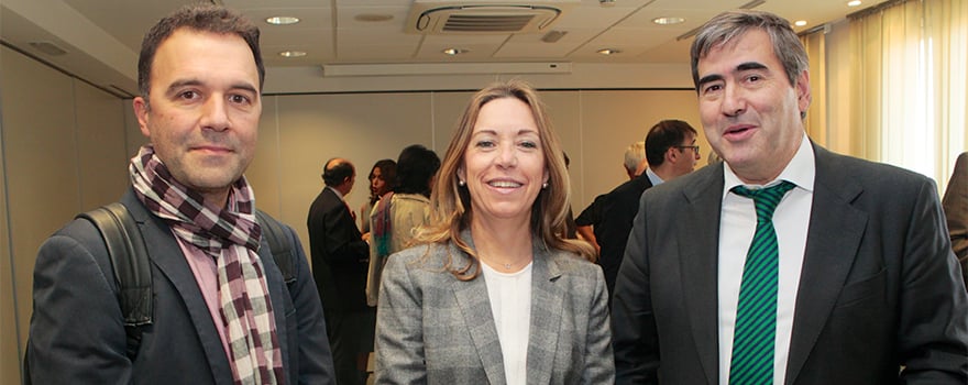Ismael Sánchez, director ejecutivo de Inidress; Donado-Mazarrón y Roberto Espina, director general de la Asociación de Celiacos y Sensibles al Gluten de Madrid.