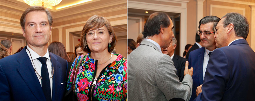 Juan Sanabria, CEO de Philips Iberia, con Carmen Ruiz. A la derecha, César Antón conversa con Mario Mingo y Juan Abarca Cidón.