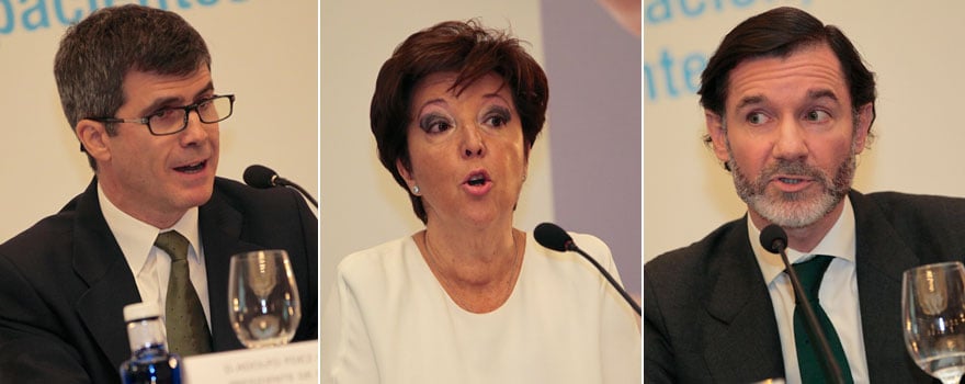 Adolfo Fernández-Valmayor, Elena Andradas e Ignacio Herrero, cofundador de The Customer Spirit, en un momento de sus intervenciones.