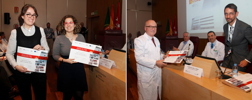 Premio para Patricia Rada y Antonio Cuadrado como artículo más citado en los últimos 5 años. A la derecha, José Luis López-Sendón, tercer premio a las revisiones más citadas. 