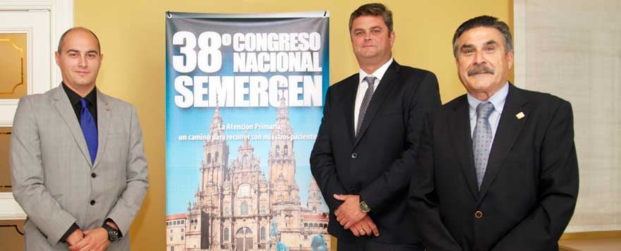 Sergio Cinza junto a Daniel Rey y José Luis Llisterri en la presentación del 38º Congreso de Semergen