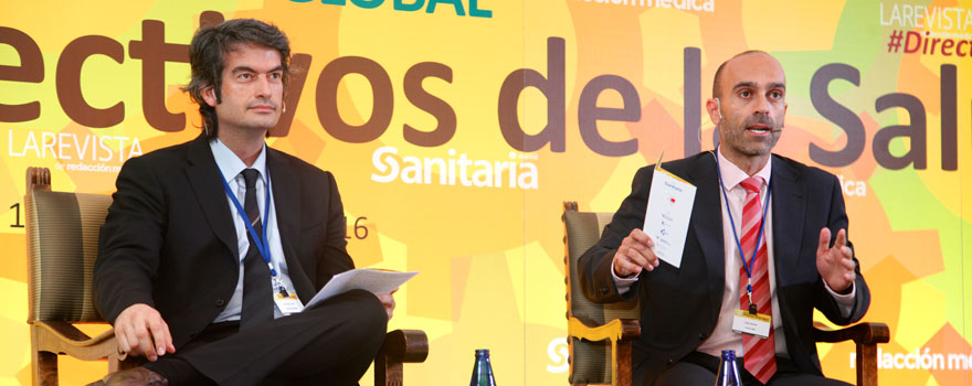 Carlos Mur, director gerente del Hospital Universitario de Fuenlabrada; Ricardo López, director general de Sanitaria 2000.