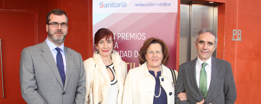 Felipe Mielgo, gerente de la Gerencia de Asistencia Sanitaria de Palencia, María Muelas, directora médica de Palencia, Lucía Izquierdo, directora de Enfermería de Palencia y José Pedro Bravo, director de Gestión de Palencia.