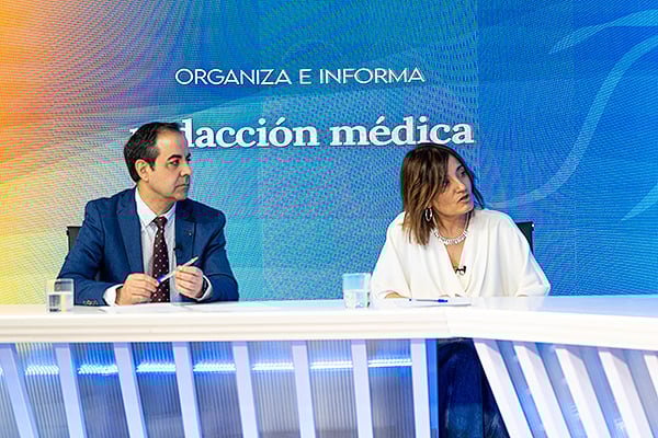 Javier de Miguel y Ana Pérez en un instante del debate.