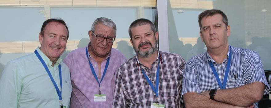 Eduardo Sánchez, gerente del Distrito de Jaén Sur; Cesáreo Granados, gerente del Hospital San Juan de la Cruz; Pedro Castro, gerente de la Agencia Pública del Hospital ALto Guadalquivir; y Pedro Acosta, gerente de la Agencia Pública Empresarial Sanitaria del Hospital de Poniente. 