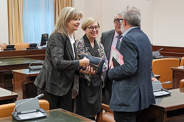 Elvira Velasco, portavoz del PP en la Comisión de Sanidad; Carmen Andrés Añón, diputada del PSOE; Modesto Pose y Rafael Cofiño.