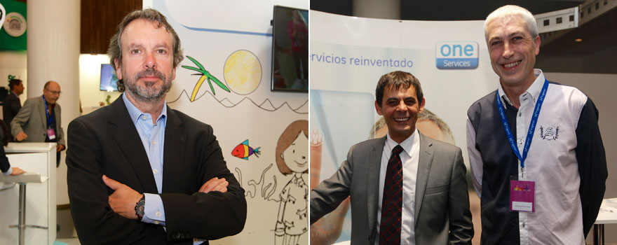 A la izquierda, Ángel Bajils, director general de Air Liquide Home Healthcare. A la derecha, León Maroña, de GE; y Javier Fernández, del Hospital Santiago Apóstol de Miranda del Ebro. 