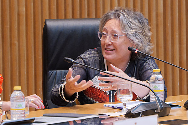 Cristina Avendaño durante su intervención en 'Oportunidades y mecanismos para potenciar la innovación biofarmacéutica en España y su contribución sanitaria económica y social'.