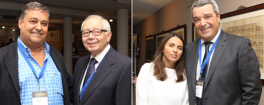 Manuel Martín, letrado de Mylan; junto a Julio Sánchez Fierro, vicepresidente de la Asociación Española de Derecho Sanitario. A la derecha, Raquel Murillo, directora general de AMA, y el abogado Francisco Sánchez Gallegos.