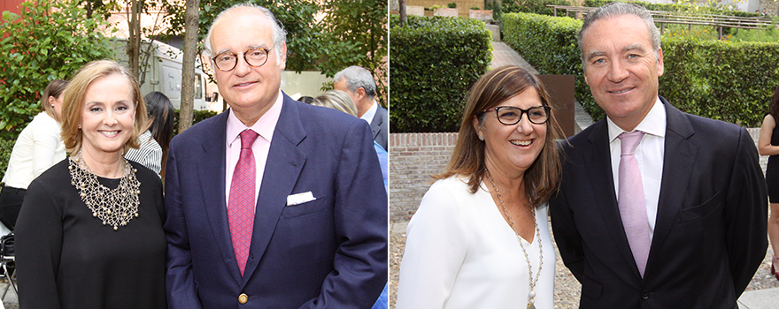 Margarita Alfonsel, secretaria general de Fenin, junto a Pedro Cano, consejero delegado de Berbés. A continuación, Regina Leal, directora gerente del Sescam, y Julio de la Rosa, director de Relaciones Institucionales de Air Liquide. 