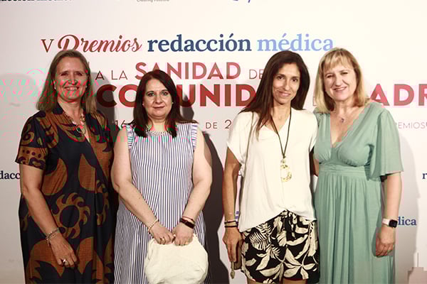 María Isabel Manzano, responsable de Enfermería del Centro Miguel de Cervantes; Inmaculada Gordo, responsable de la Unidad Administrativa del Centro de Salud Miguel de Cervantes; Lorena Domínguez, responsable de Enfermería del Centro de Salud Miguel de Cervantes; y Alicia Herrero, directora general del Centro de Salud Miguel de Cervantes.