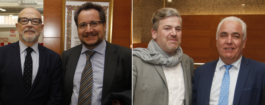 Eduard Rius Pey, director gerente de Acciona; y José Luis Baquero, vicepresidente del Foro Español de Paciente. A la izquierda, Manuel García e Iñigo Cuesta de Lug.
