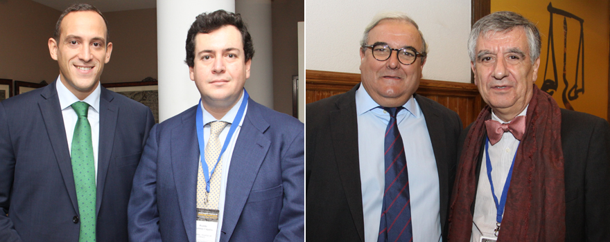 David Méndez, abogado de AMA; Ricardo De Lorenzo y Aparici, letrado de De Lorenzo Abogados. A la derecha, Juan Calixto, fiscal de la Fiscalía de Badajoz; y Josep Corbella, profesor de Derecho en la Universidad de Barcelona.