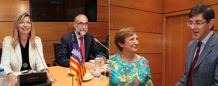 Patricia Gómez, consejera de Salud, Familia y Bienestar Social de Baleares; Fernando Domínguez, consejero de Salud de Navarra; María Luisa Real y Manuel Villegas, consejero de Salud de Murcia.