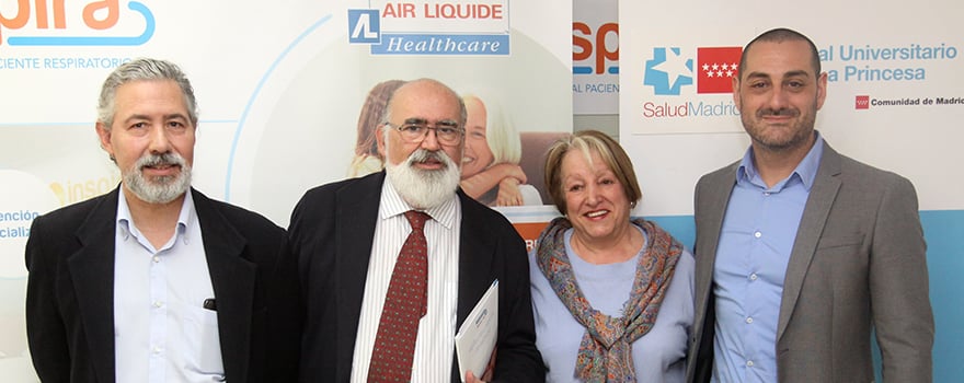 Lines, Palicio, Alonso y David Rudilla, responsable de marketing de Pacientes de Air Liquide.