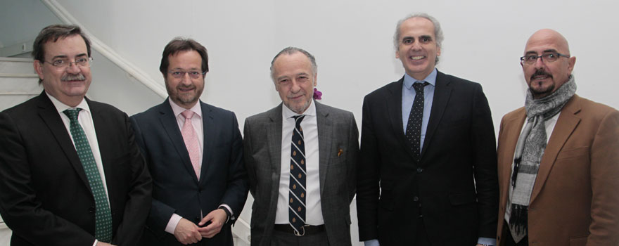 Manuel Molina, Fernando Prados, José María Pino, Enrique Ruiz Escudero, consejero de Sanidad de la Comunidad de Madrid y César Pascual.