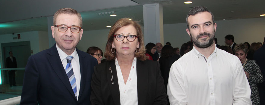 Jorge Andrada, Sara Gasco, y David García, responsable de Comunicación del Codem.