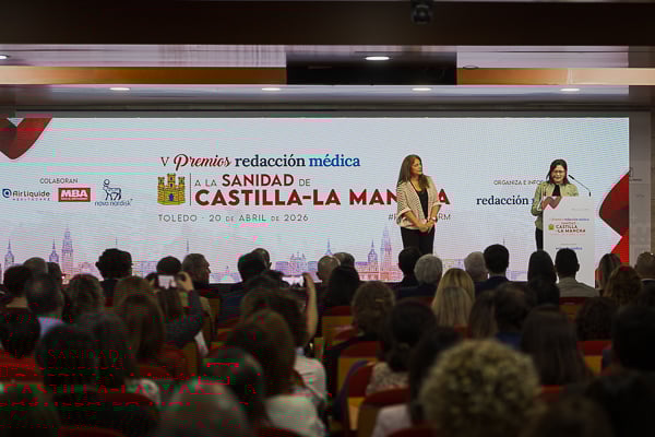 Un momento durante el discurso de agradecimiento.