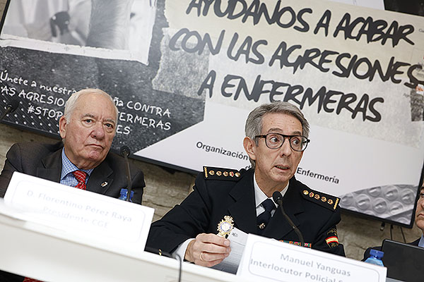 Florentino Pérez Raya, presidente del CGE y Manuel Yanguas, Interlocutor Policial Sanitario.