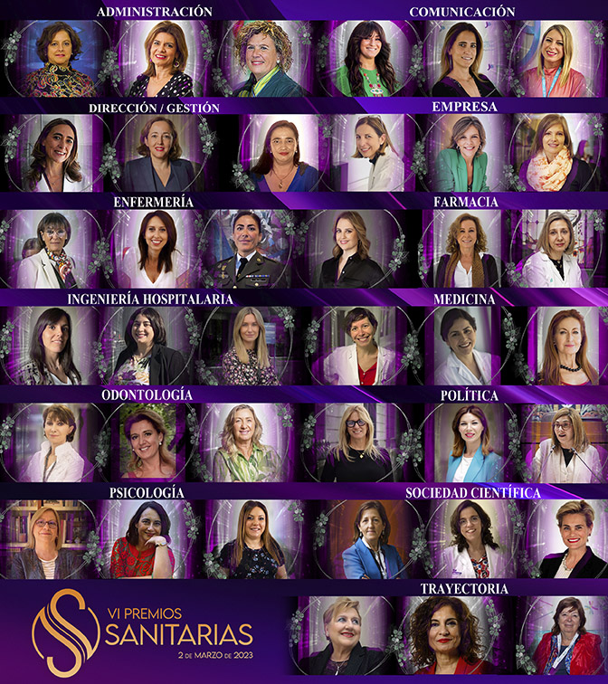 Imagen de las 39 mujeres candidatas a los Premios Sanitarias 2023.