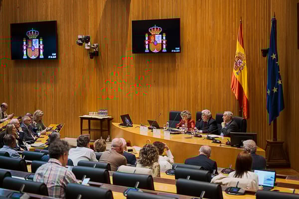 Un instante durante la jornada en la sala Sala Ernest Lluch del Congreso de los Diputados.