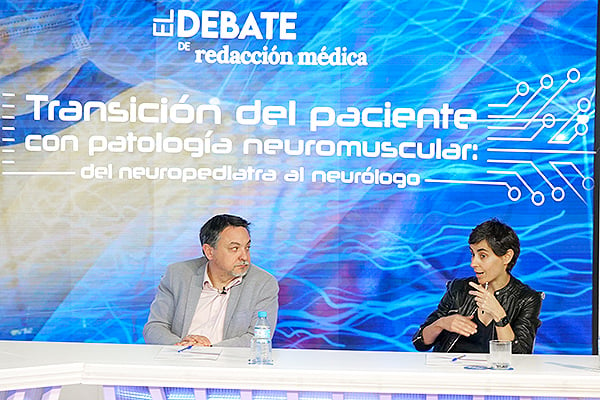 David A-Pérez, jefe del Servicio de Neurología del Hospital 12 de Octubre y Cristina Domínguez, coordinadora del CSUR de Enfermedades Neuromusculares Raras y de la Red Euro-NMD del Hospital 12 de Octubre.