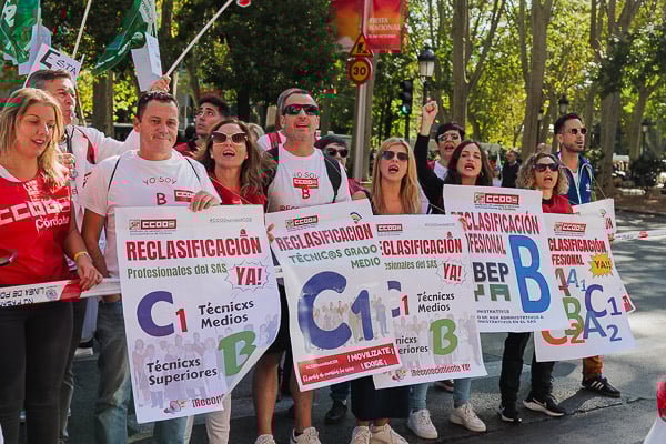 Las diferentes reclasificaciones han sido una de las proclamas más escuchadas durante la manifestación.