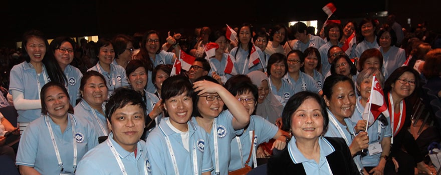 Representantes de la asociación de enfermeras en Singapur.