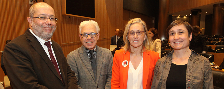 Francisco Igea, Jesús María Fernández, Teresa Angulo y Marta Sibina, portavoces de Sanidad de Ciudadanos, PSOE, PP y Unidos Podemos-En Comú Podem-En Marea.