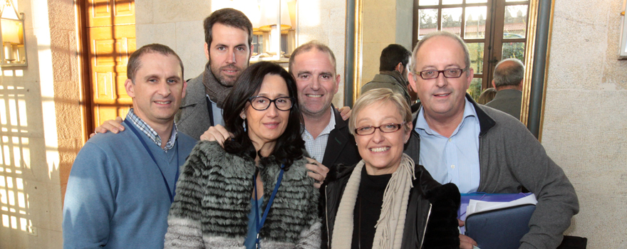 Rafael Sánchez, director de Procesos sin Ingreso y Urgencias de la EOXI de Lugo; Lola Basanta, subdirectora médica de la EOXI de Lugo; Alfredo Silva, director de Recursos Asistenciales de la EOXI de Lugo; Mercedes Lanza, directora de servicios de información de la EOXI de Santiago de Compostela, y Ángel Facio, gerente de la EOXI de Ferrol.