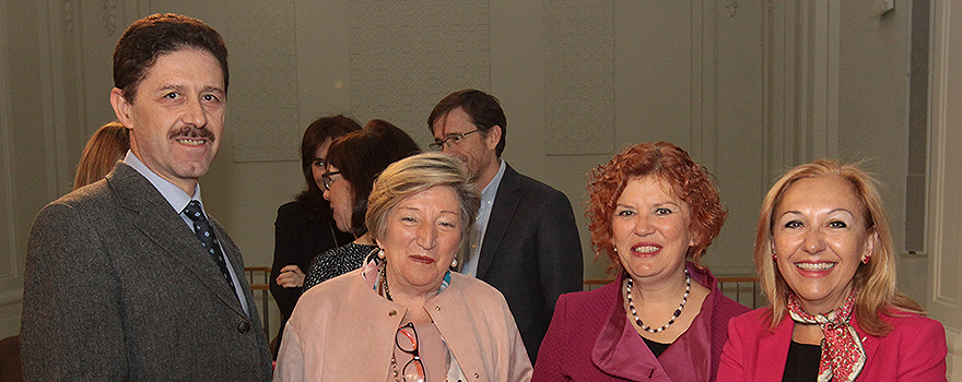 Pablo L. Ortiz Romero; Ana Lluch; Belén Bornstein, subdirectora General de Evaluación y Fomento de la Investigación en el ISCIII ; Carmen Ayuso, jefa de Servicio de Genética, Hospital Universitario Fundación Jiménez Díaz.