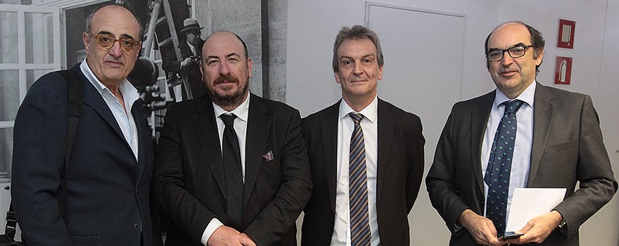 Ignacio Abascal, de Medtronic; Pedro Costa y Uwe Schneider, de Fresenius, y Álvaro Gumuzio, director general de Asyster.