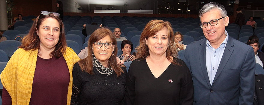 Bárbara Erce, presidenta de AAMNDAH Alcobendas, Teresa Moras, presidenta de ANSHDA, María Boixader, presidente de AFANTDAH Fuenlabrada y José Antonio Hoyos, presidente de la Asociación TDAH Palencia.