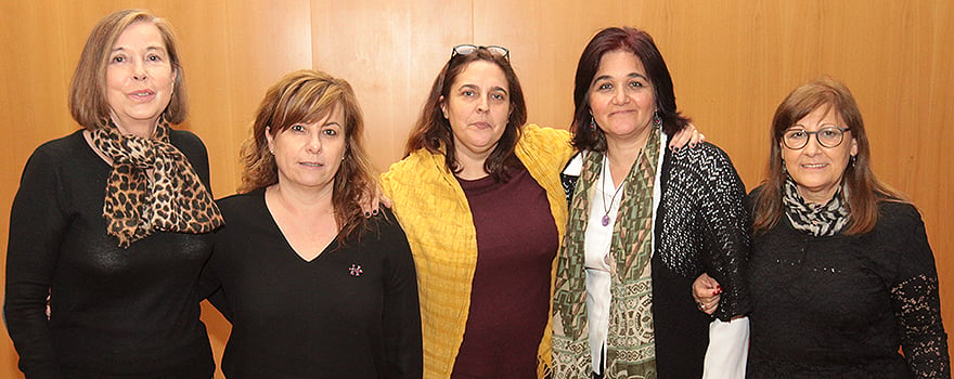 Fátima Guzmán, María Boixader, Bárbara Erce y Carmen Engerman, presidenta de APDE Sierra.