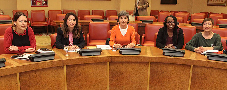 Grupo Parlamentario de Unidos Podemos: Ana Marcello, Ana Belén Terrón, Amparo Botejara, Rita Bosaho y Marta Sibina.