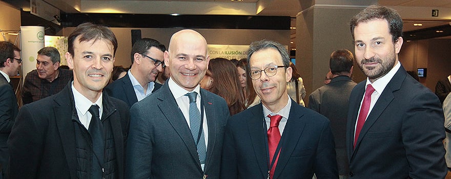 Raúl Casares, delegado de Novartis; José Miguel Ríos, gerente de Novartis; Juan Manuel Díez Piña y Juan Pablo Rodríguez, gerente de Novartis