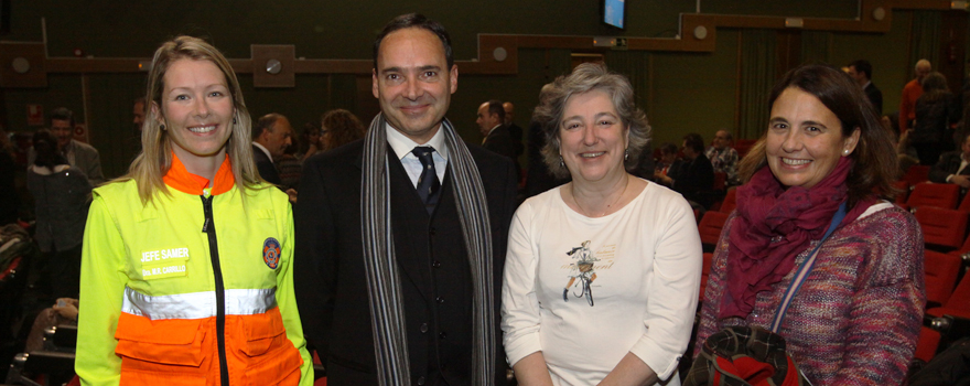 Mª Rosa Carrillo, responsable del Samer de Las Rozas; Jaime Rossiñol, jefe de Urgencias del Gómez Ulla; Carmen del Arco, presidenta de Semes Madrid, y Belén Rodríguez, jefa de Urgencias del Hospital Rey Juan Carlos.