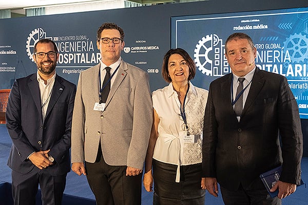 David Sanz, director de Contratación de Agenor Mantenimientos, José Carlos Cardillo; Dolores Garijo; y Álvaro Guijarro, técnico de la Gerencia General de Sacyl.