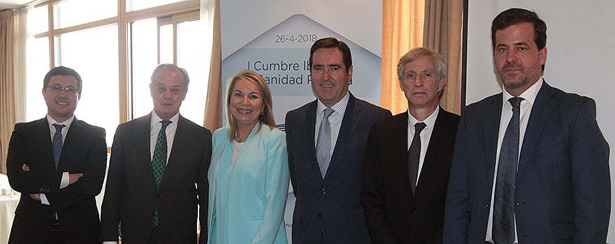 Óscar Gaspar; Carlos González Bosch; Cristina Contel; Antonio Garamendi, presidente de Cepyme; Paul Garassus; Carlos Rus.