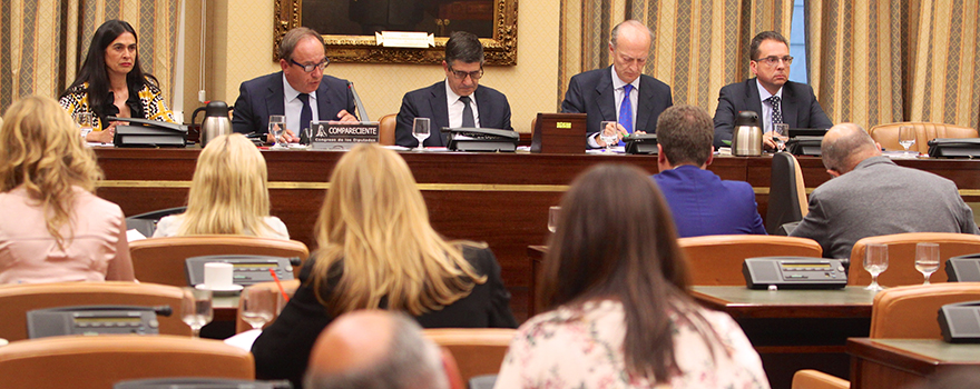 Vista general de la Sala Sagasta donde se ha celebrado la Comisión de Sanidad en el Congreso de los Diputados. 