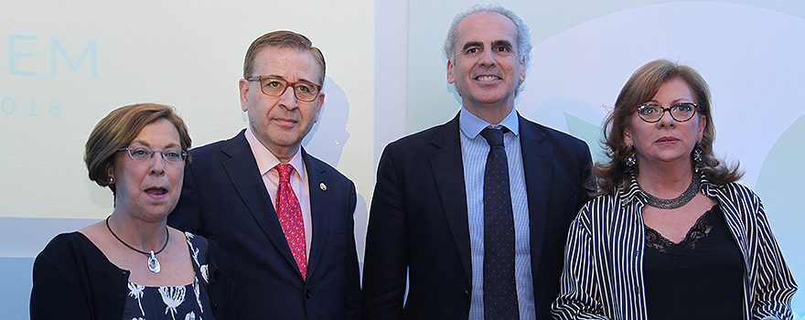 Teresa Blasco, presidenta de la Comisión de Investigación del Codem; Jorge Andrada; Enrique Ruiz Escudero y Sara Gasco.