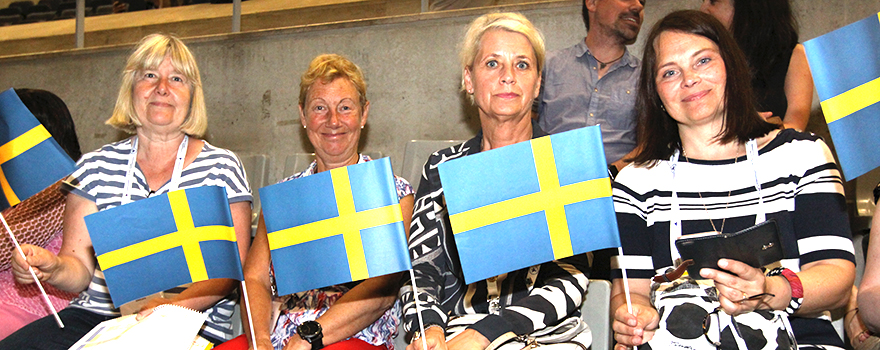 Enfermeras de Suecia antes de la ceremonia. 