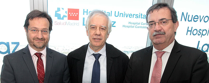 Fernando Prados; Javier Cobas, subdirector gerente del Hospital La Paz; Manuel Molina