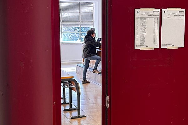 Una de las aulas donde se celebrará el examen MIR. 