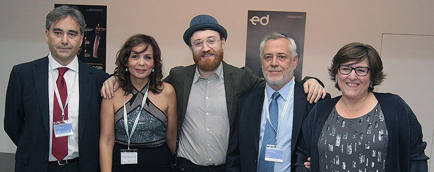 Manuel Cascos, Amelia Amezcua, el actor y cómico Manuel Burque, Víctor Aznar y Yolanda Núñez.