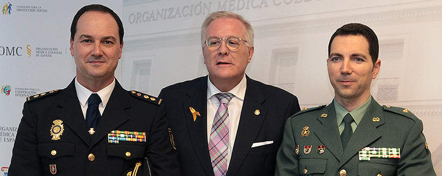 Javier Galván, interlocutor policial nacional sanitario de la Policia Nacional; José Alberto Becerra; Basilio Sánchez, interlocutor policial nacional sanitario de la Guardia Civil.