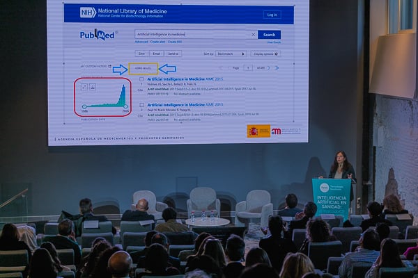 Un instante durante la jornada: 'Inteligencia artifical en Sanidad: el mercado CE como garantía en el paciente'.