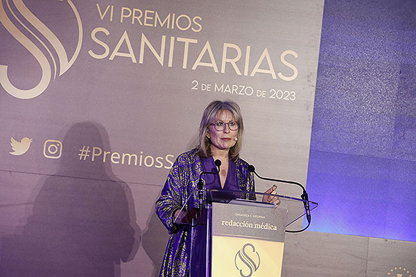 La periodista María Rey durante el inicio de los Premios Sanitarias
