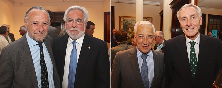 José María Pino, presidente de Sanitaria 2000 y Miguel Ángel Santalices. A la derecha Miguel Carrero junto a Esteban Ímaz, secretario general de PSN.