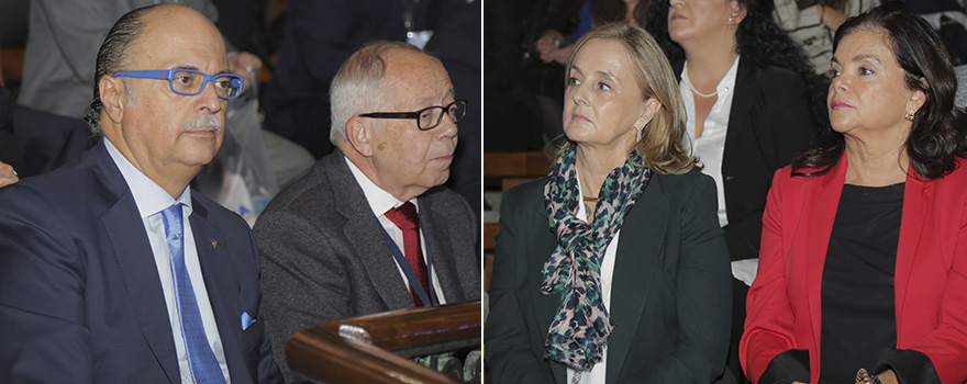 Pedro Hidalgo y Julio Sánchez Fierro, vicepresidente del Consejo Asesor de Sanidad. A la derecha Margarita Alfonsel y Carmen Peña. 